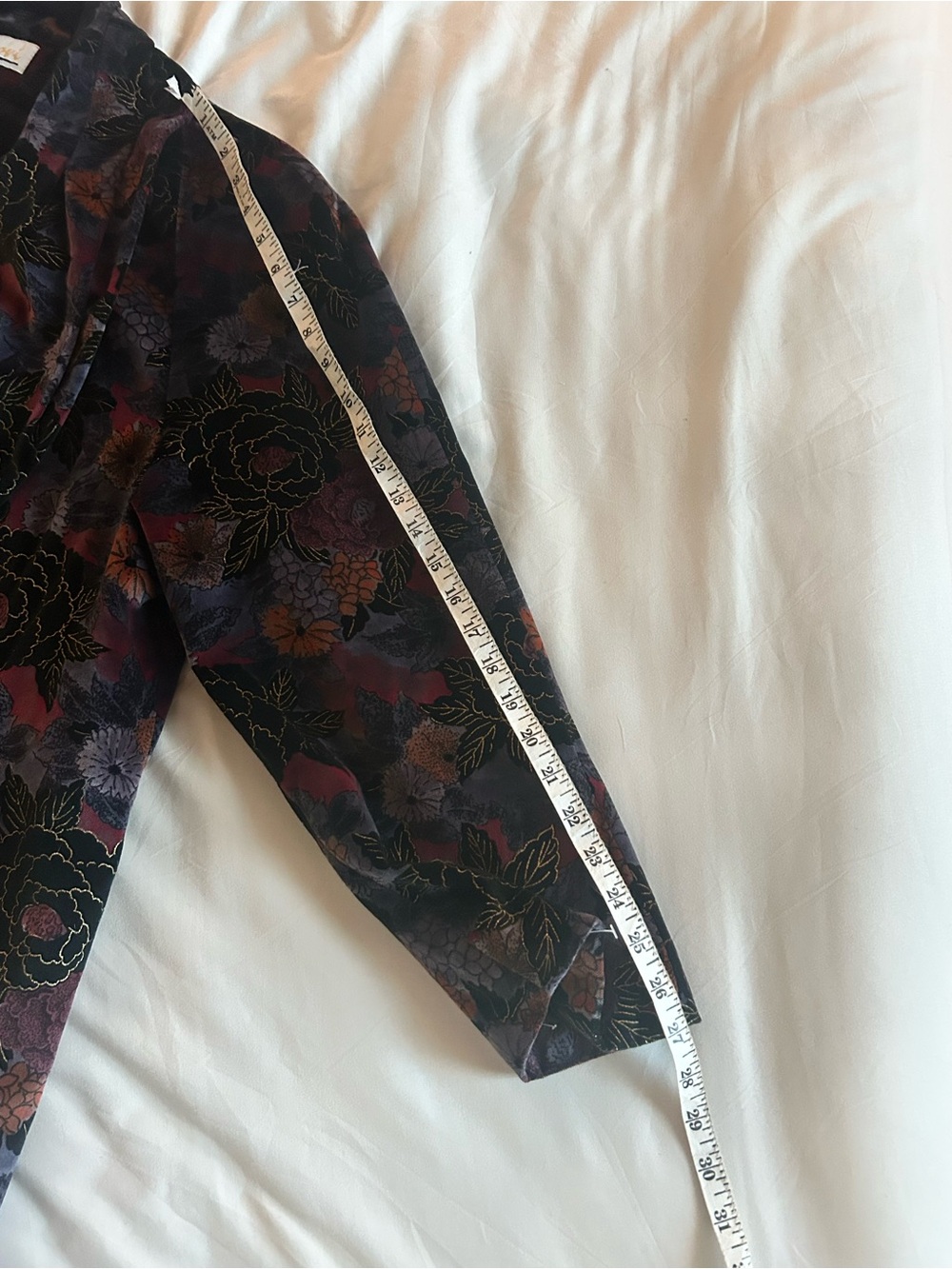 Vintage Lorovi Floral Velvet Blazer Gold Embroidered Statement Jacket